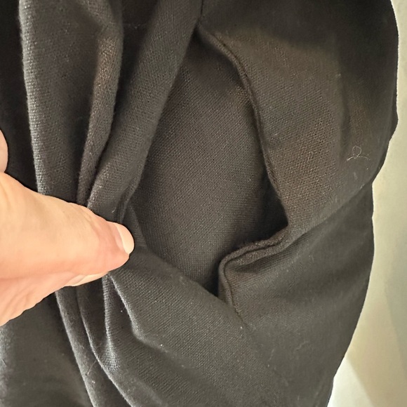 Zimmerman Mae  Cut Out Linen Puff Sleeve Mini Dress Black Scalloped NWOT SZ 6 - Picture 6 of 12